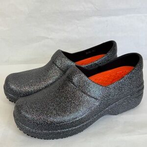 Literide Crocs Lock Neria Pro II Gray Spakle Slip Resistance Work Shoes Sz. 8